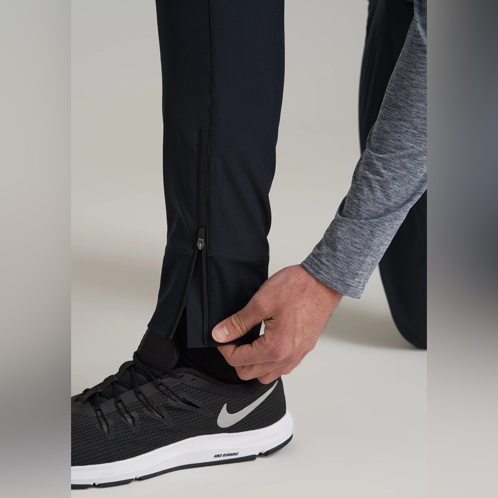 American Tall Featherweight Perforated Training Jogger for Tall Men in Black - Picture 8 of 10
